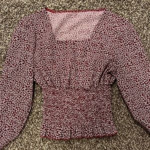 Cropped Burgundy Blouse. Womens S.